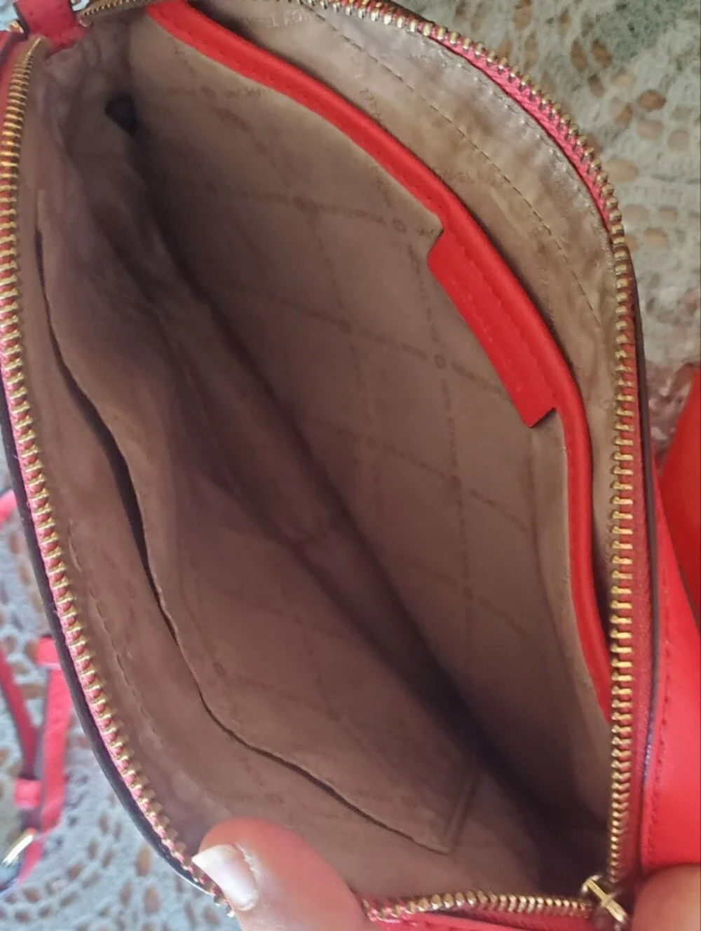 Michael Kors Red Crossbody Camera Bag with Gold Logo